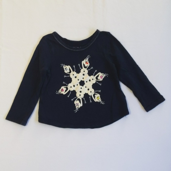 babyGap x disney frozen olaf graphic long sleeve shirt 12-18 months baby girl - Picture 1 of 5